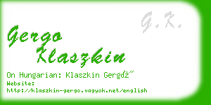 gergo klaszkin business card